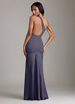 Azazie Voni Bridesmaid Dresses Stormy Mermaid One Shoulder Stretch Satin Dress image2