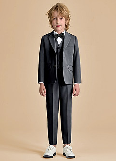 front Oliver Boys Charcoal 5-Piece Suit