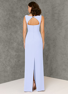 Azazie Flori Bridesmaid Dresses Lavender Sheath Square Neckline Chiffon Dress image2
