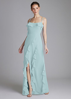 Azazie Malia Bridesmaid Dresses Mist Sheath Ruched Chiffon Dress image1