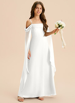 Azazie Moana Junior Klä av A-Line i Chiffong Plisserad image6