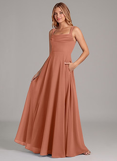 Azazie Shaude Bridesmaid Dresses MAI TAI A-Line Pleated Chiffon Dress image4
