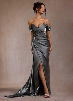 Tala Gunmetal Draped Gown image6