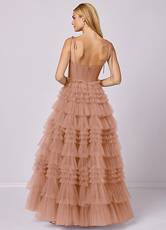 Barbie ♥ Azazie Jurken voor bruidsmeisjes Jurk van Tule met A-Lijn Sweetheart Halslijn Champagne Roos image5