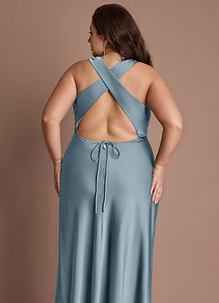 Abito Lungo Azzurro Polvere Evadne image7