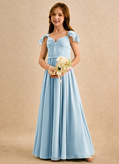 Azazie Meimei Girls Formal Flower Girl Klänningar Klä A-Line i Chiffong Plisserad image1