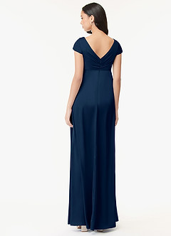Azazie Allessia Abiti da damigella d'onore premaman Abito A-Line Plissettato Raso Elasticizzato Floor-Length image2