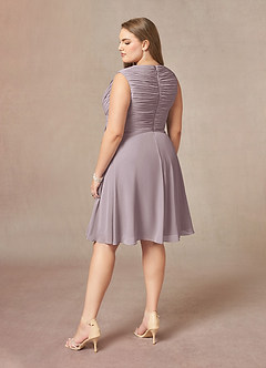 Azazie Theron Mother of the Bride Dresses Dusk A-Line V-Neck Pleated Chiffon Dress image9