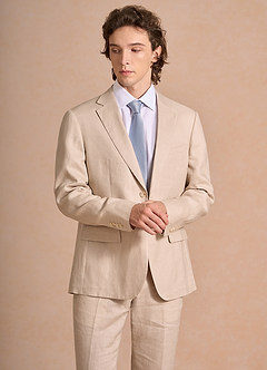 front Harrison Bronceado Chaqueta de traje 100% lino