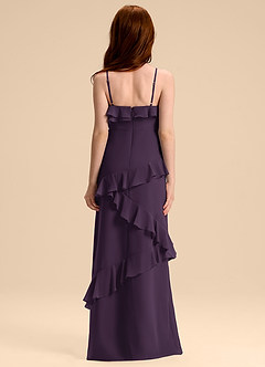 Azazie Evara Junior Plum A-Line Chiffon Dress image2
