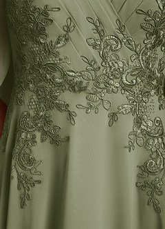 Azazie Tilda Abiti per la Madre della Sposa Abito A-Line in Chiffon Pizzo Pistacchio image6