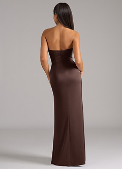 Azazie Marla Bridesmaid Dresses Ganache Sheath Strapless Stretch Satin Convertible Dress image6