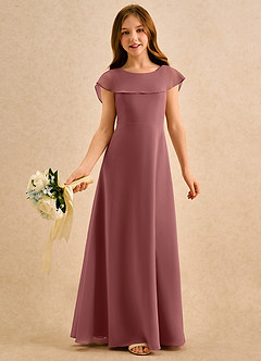 Azazie Kittie Girls Formal Flower Girl Klänningar Klä A-Line i Chiffong image1