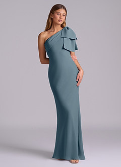 Azazie Yuanna Bridesmaid Dresses Twilight Mermaid One Shoulder Chiffon Dress image3