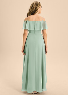 Azazie Maggie Junior Agave A-Line Off the Shoulder Chiffon Dress image2
