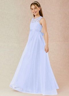 Azazie Georgette Junior A-Linie Spitze Tüll Kleid Lavendel image3