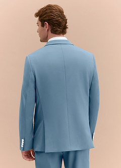 front James Light Blue Structured Stretch Suit Jacket