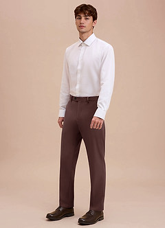 front Ethan Espresso Refined Weave Dress Pants
