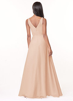 Azazie Nala Robes de demoiselle d'honneur Robe Trapèze en Mousseline de soie Plissée Rose Perle image2