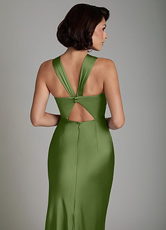 Azazie Zaria Brautjungfernkleider Meerjungfrau-Linie Herzausschnitt Stretch-Satin Kleid Wacholder image4