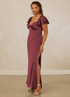 Christian Siriano Bridal for Azazie 1005 Brautjungfernkleider Etui Herzausschnitt Stretch-Satin Kleid Merlot image11