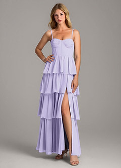 Azazie Alanna Bridesmaid Dresses Lilac A-Line Sweetheart Neckline Chiffon Dress image3