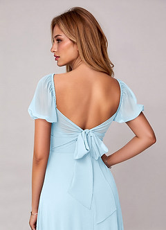 Azazie Fatima Bridesmaid Dresses Sky Blue A-Line with Pockets Chiffon Dress image1