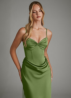 Azazie Natasha Bridesmaid Dresses Juniper Mermaid Corset Stretch Satin Dress image3