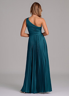 Azazie Lyrica Brudtärnklänningar Klänning av A-Linje i Stretch Satin En axel Bläckblå image8