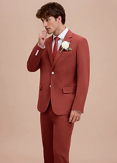 front Ethan Burgundy Refined Weave Performance Suit Jacket