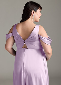 Azazie Rhea Abiti da damigella d'onore premaman Abito A-Line Plissettato a Spalla Scoperta Raso Elasticizzato Floor-Length image13