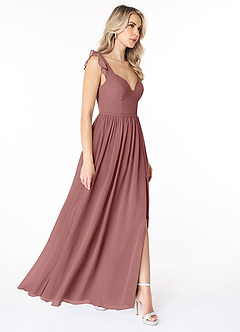 Azazie Stassie Bridesmaid Dresses Desert Rose A-Line Sweetheart Ruched Chiffon Dress image4