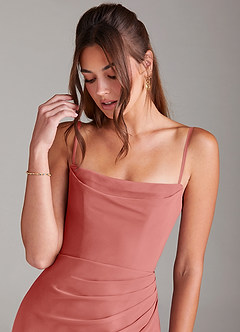 Azazie Leonis Bridesmaid Dresses Antique Rose Mermaid Strapless Chiffon Convertible Dress image2