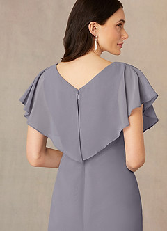 Azazie Julia Mother of the Bride Dresses Shadow Sheath V-Neck Pleated Chiffon Dress image5