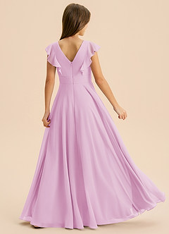 Azazie Anysa Junior Candy Pink A-Line Ruched Chiffon Dress image2