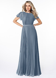 Azazie Kara Abiti da damigella modesti Abito A-Line Plissettato Chiffon Floor-Length image1
