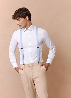 front Matching Color Matte Satin Suspenders