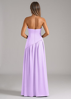Azazie Adeline Bridesmaid Dresses Lilac A-Line Strapless Stretch Satin Convertible Dress image5