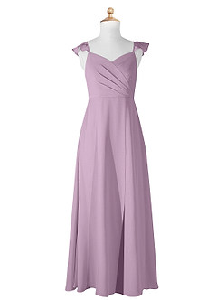Azazie Amada Junior Wisteria A-Line Ruched Chiffon Dress image5