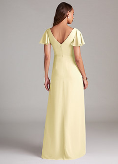 Azazie Soren Bridesmaid Dresses Lemon Sorbet A-Line Ruched Chiffon Dress image2