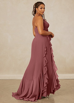 Christian Siriano Bridal for Azazie 1006 Vestidos de damas de honor Vestido de Amatista de Gasa de Corte Sirena con Volante image9