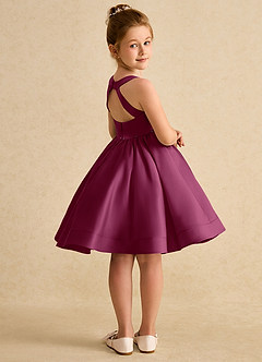Azazie Julietta Flower Girl Dresses Mulberry Ball-Gown Convertible Tulle Dress image8