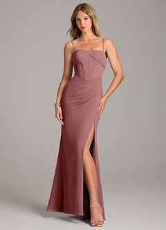 Azazie Chantel Bridesmaid Dresses Desert Rose Sheath Strapless Chiffon Convertible Dress image5