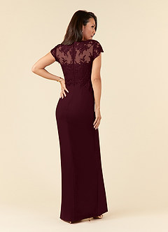 Azazie Carmen Mother of the Bride Dresses Cabernet Sheath Lace Dress image3