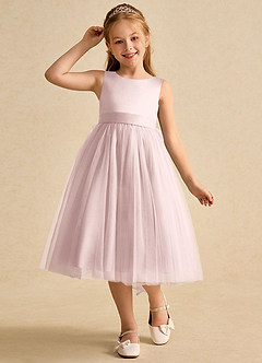 Azazie Winnie Abiti da Ragazza di Fiori Abito Principessa in Tulle Fiocco Rosa Rossore image4