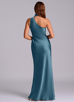 Azazie Seona Abiti da Damigella Abito Sirena in Raso Elasticizzato Monospalla Bermuda image4