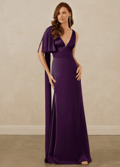 Christian Siriano Bridal for Azazie 1011 Brautjungfernkleider Meerjungfrau-Linie Schleifen Stretch-Satin Kleid Traube image5