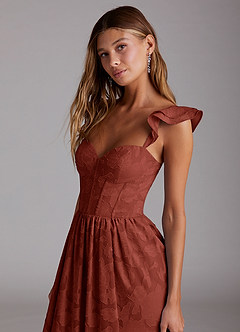Evelyn Terracotta Corset Maxi Dress image4