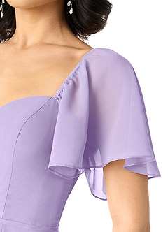 Azazie Chloe Bridesmaid Dresses Lilac A-Line Sweetheart Neckline Chiffon Dress image6
