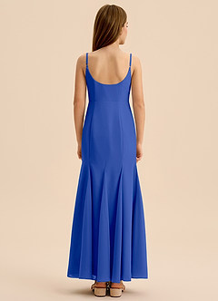 Azazie Evey Junior Royal Blue Mermaid Pleated Chiffon Dress image2